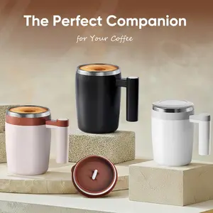 Self-Stirring Coffee Cup with Leak-Proof Lid, Automatic Magnetic Stirrer, Reusable Stainless Steel, Ideal for Travel, Office, Home, Gift