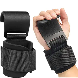 Weight Lifting Hooks with Wrist Straps (1 Pair), Non-Slip Grip Support for Deadlift, Pull-Up, Weightlifting & Powerlifting for Men Women