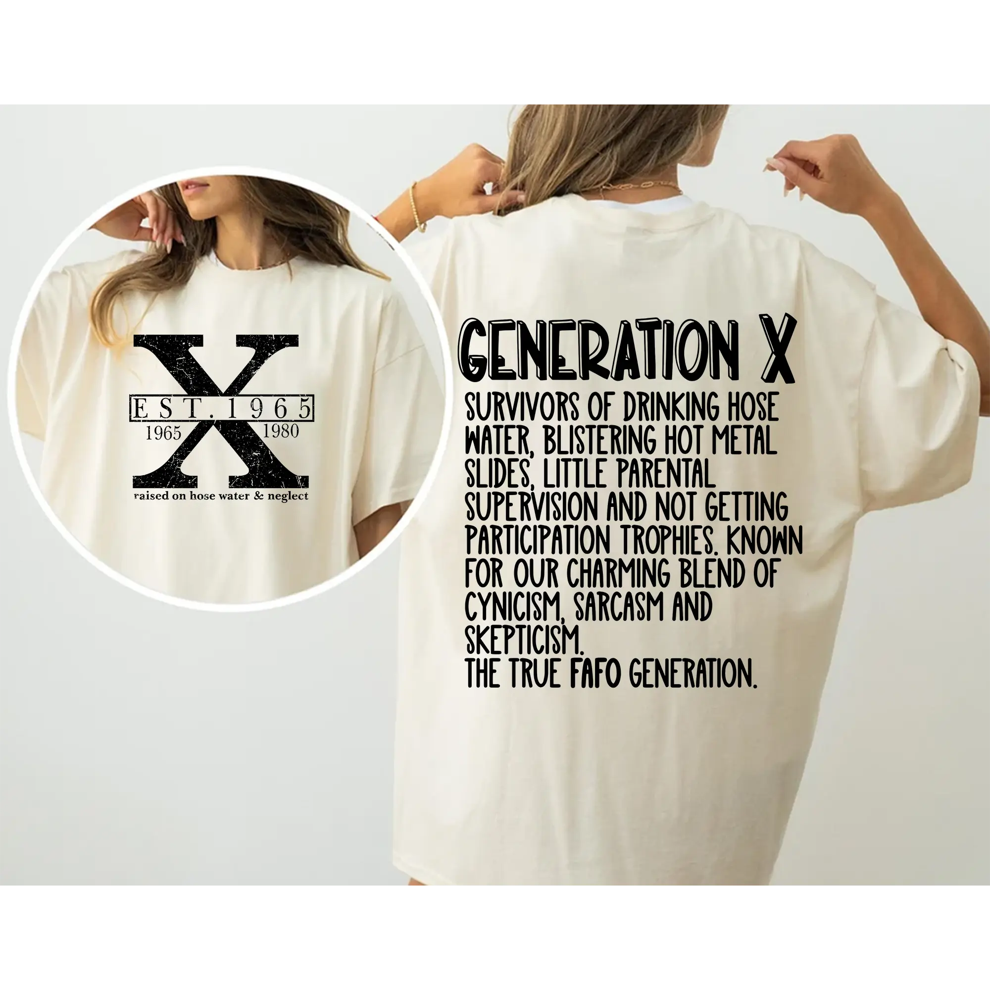 Custom Year Gen X, Gen X 2 Side Shirt, GenX 1965-1980 T-shirt V3