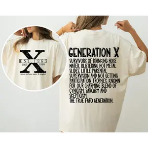 Custom Year Gen X, Gen X 2 Side Shirt, GenX 1965-1980 T-shirt V3
