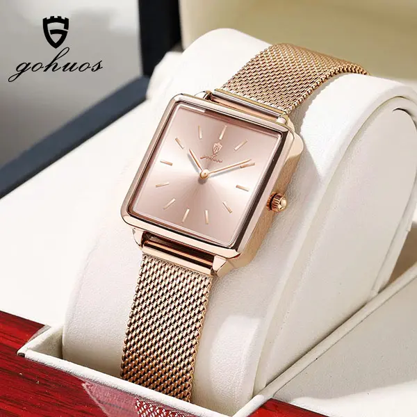Women\'s Dress Watch Square Dial Mesh Band Quartz Waterproof 30M Amazon.com: Women main image 3