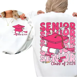Class Of 2026 Pink Senior Sweatshirt, Graduation Crewneck Gift, Trendy Senior 26 Shirt, Senior 2026 Sweatshirt, Back To School Tee, Graduation Gift Idea