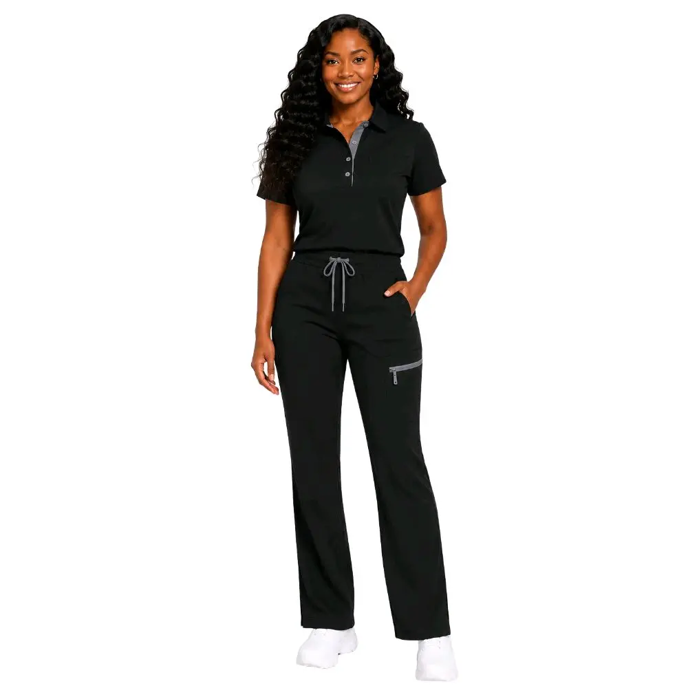Heart Align Signature Polo Scrub Set | Premium Women's Medical Scrubs | 6 Pockets Womenswear Workwear Breathable Drawstring Elastic Feminine Clothes