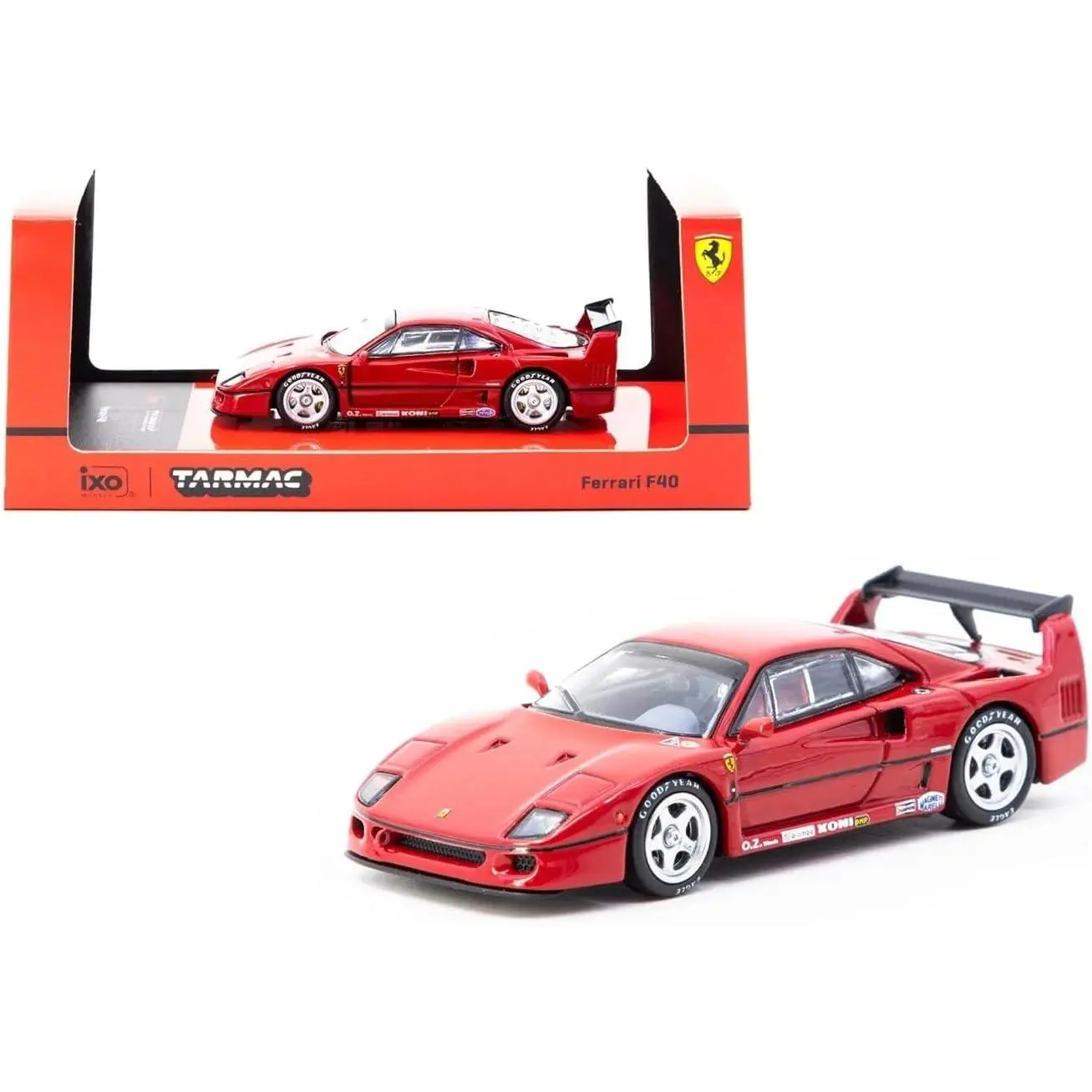 New IXO Model x Tarmac Works 1:64 Scale Red Ferrari F40 Diecast Model Car, Collectible T64R-076-RE2