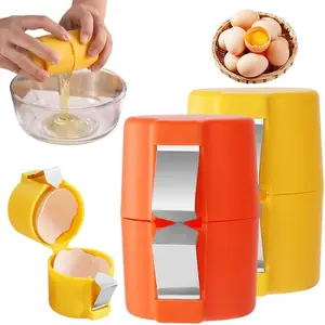 Egg Shell Opener, Egg Cracker Tool for Raw Eggs, Hard Boiled Egg Peeler Egg Cube Egg Separator Handheld, Stainless Steel Eggshell Breaker Egg Shell Cutter Kitchen