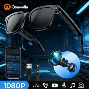 AI Smart Glasses with Camera and Audio, 8MP HD Camera Glasses for Men Women,1080P Video Recording Sunglasses,Real Time Translation,Voice Assistant, Open-Ear Audio for Travel, Meetings & Vlogging