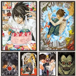Hot Anime Death Note Poster Fancy Poster Wall Sticker for Living Room Bar Vintage Decorative Painting