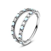 White Opal+Clear CZ (Double Hoop)