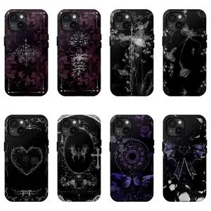 Gothic CyberSigil Cross Cool Dark Black Y2K Phone Cases For iPhone 17 16 15 14 13 12 11 Promax Pro Air Plus Shockproof Cover Casing Protection Best Gifts For Valentine Christmas Birthday Halloween