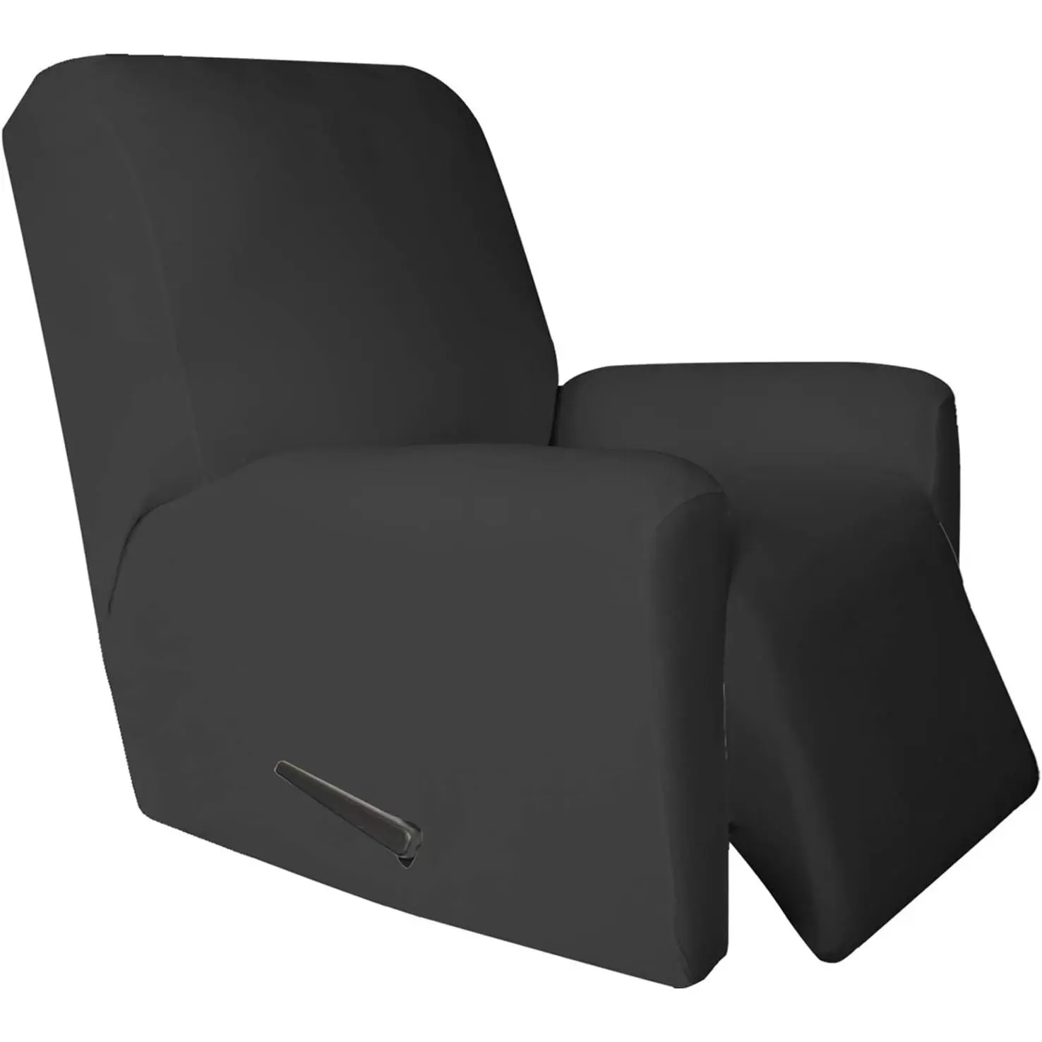 4-Piece Spandex Blend Microfiber Stretch Fit Recliner Slipcover, Soft Fitted Sofa Couch Cover, Washable Furniture Protector with Elastic Bottom for Kids, Pets (Dark Gray)