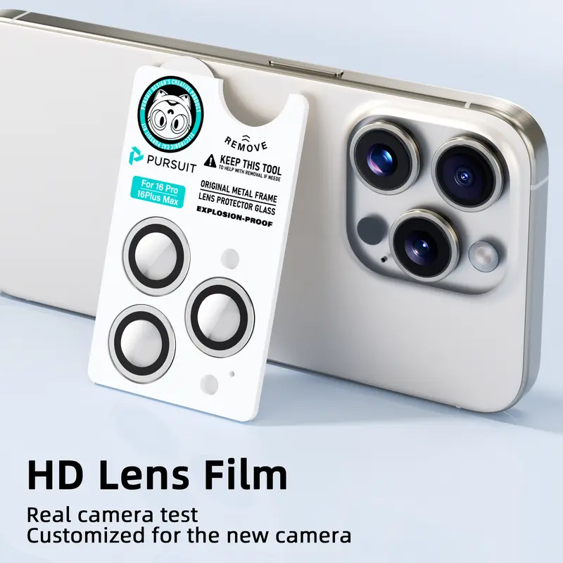 2025 PURSUIT  Lens Protector for iPhone 16 Pro Max/Samsung S24 Ultra, 99% HD Clear, Anti-Scratch & Shockproof, Easy Install,Camera Protector – Bubble-Free, Anti-Fingerprint, Case Friendly