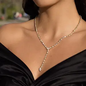 Solstice Tennis Lariat Necklace Water Resistant