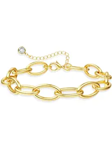 16k Chunky Gold Bangle Cuff Bracelets for Women Trendy, Sweatproof Bangle Bracelet Non Tarnish Gold Plated Cuff Bracelets for Women