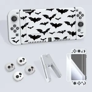 Game Console Accessories Set, Game Peripherals, Game Console Protective Cover with Tempered Film & V-shaped Grip & Rocker Cap, Dust-proof & Anti-drop Accessories, Game Night Gadget