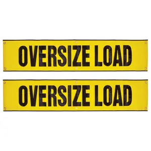 VULCAN Oversize Load Banner with Grommets - 2 Pack - Mesh - 18 Inch x 84 Inch Neon Wall Hanging Backdrop