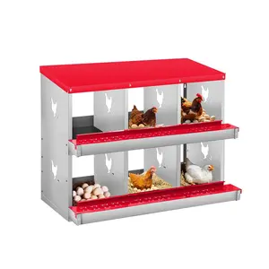 🥚 Stop the egg hunt. 6-compartment metal nesting box with rollaway tray – hens lay, eggs roll to safety, you collect without a single cracked shell. Tap to grab yours, Orange