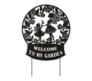 Glitzhome 30''H "Welcome to my Garden" Fairy Garden Stake