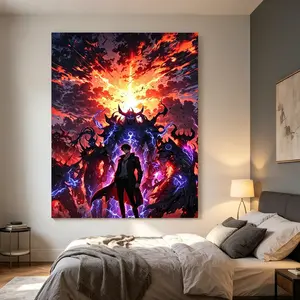 Sung Jinwoo Solo Leveling Shadow Army Anime Poster, Glossy Canvas Wall Art