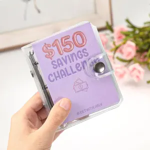 Mini Clear Binder Savings Challeng$150 Saving Money Budgets Cash Envelope Wallet Budget Binder Notebook Planners