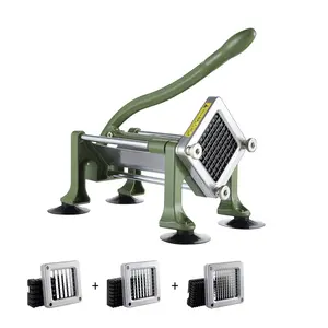 French Fry Cutter Stainless Steel Potato Vegetable Slicer Chopper With 3 Blades, Julienne, Dicing, And Waffle Options, Easy Cleaning, Durable Kitchen Gadget For Home Cooking Versatile Fruit And Vegetable Prep Tool