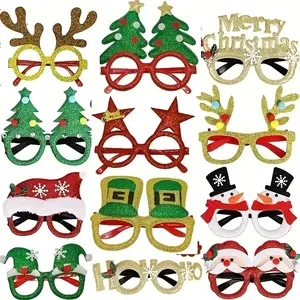 12pcs Festive Christmas Party Supplies Set - Classic Santa Props, Deer Tree Glasses, Batman Animal Head Mask, LED Hats, Funny Comedy Hat, Graduation Leis, Festive Accessories (2026)