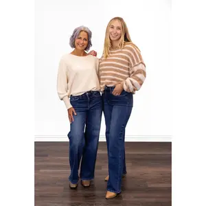 The Raegan from Lovervet *Two Lengths* High-Rise Tummy Control Wide Leg Denim
