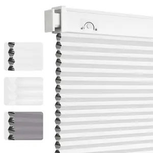Grandekor No Tools No Drill Cordless Cellular Shades,Blackout Honeycomb Blinds for Indoor Windows,UV Protection Privacy No Drill Blinds for Home,Door,White outdoorfun
