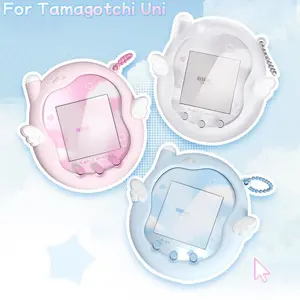 For Tamagotchi Uni Silicone Protective Case Cute Angel Design Includes Panel Stickers and A Charm