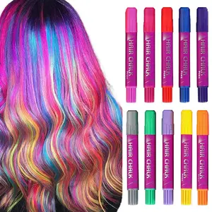 Trendy Hair Chalk Makeup Kit for Girls(10 Pcs), Washable Temporary Hair Colors for Teens & Kids, Creative Holiday Gift for Christmas, Easter & Party Fun
