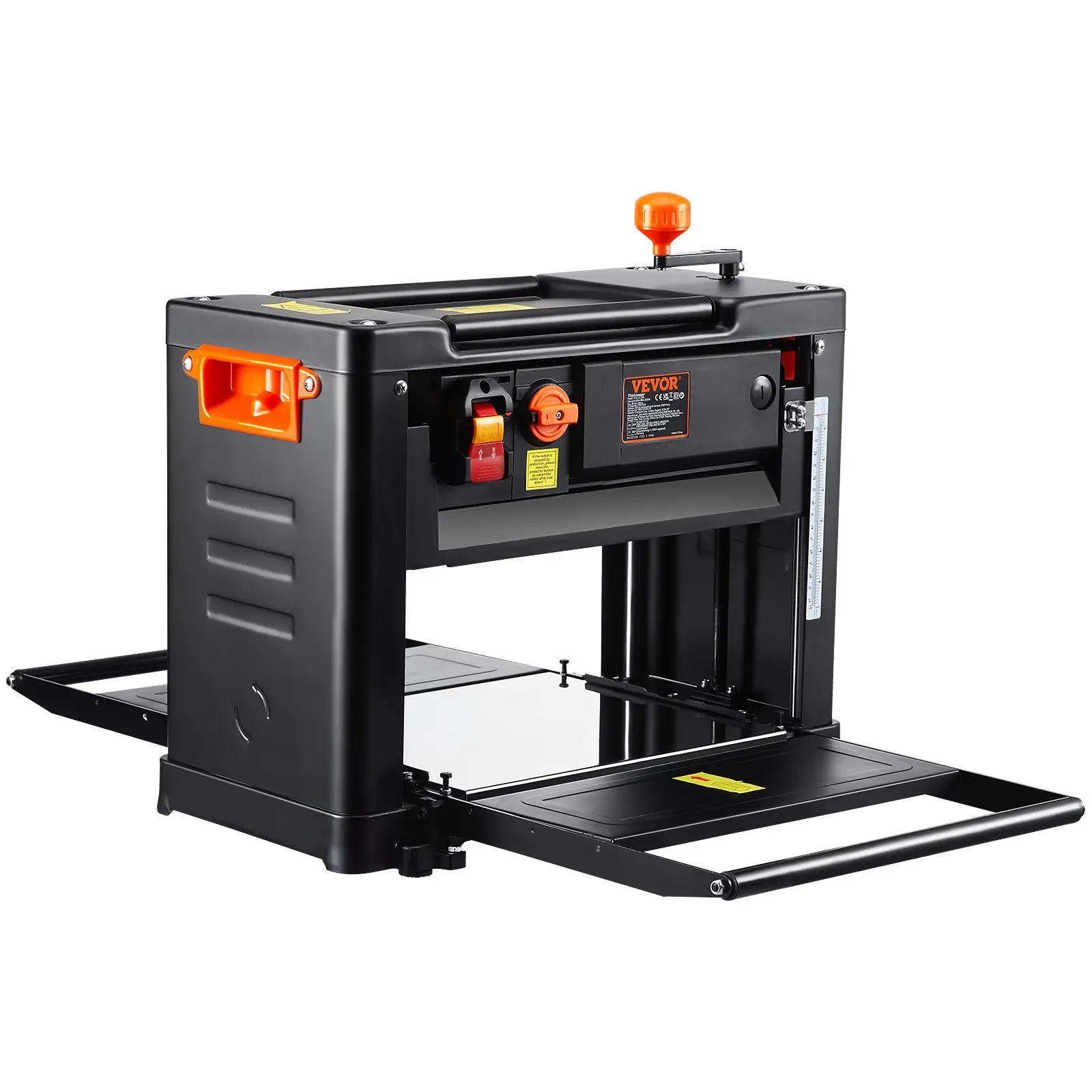 VEVOR Benchtop Thickness Planer, Dual Speed, 13" Wide Table, Equipped with Three Blades, 15-Amp 2000W Motor, Includes 12" Extended Input Table, Designed for Quiet Operation on Various Wood Types, Cast Iron, 20.7 X 27.4 X 18.9 In