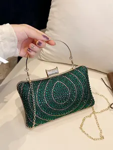 Ladies' Banquet Bag with Chic Rhinestone Chain Strap, Elegant Design for Daily Commuting, Parties, Dating & Gift Giving