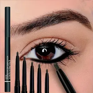 5pcs Waterproof Eyeliner Set - Long-Lasting, High Pigment Black & Brown Shades for Women's Fashion Makeup  Lipliner Cosmetic Mineral-Based Waterproof eyeliners