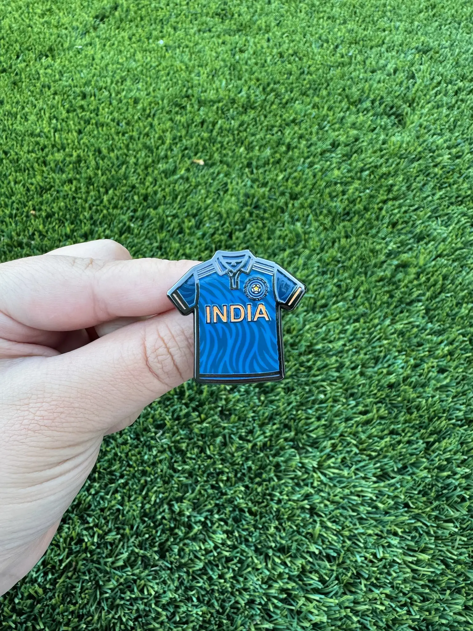 India Cricket Jersey Enamel Pin, Indian Cricket Pin, India Sports Pin, Cricket Fan Pin, Blue Jersey Pin, India Flag Colors Pin, Hard Enamel Lapel Pin, India Gift