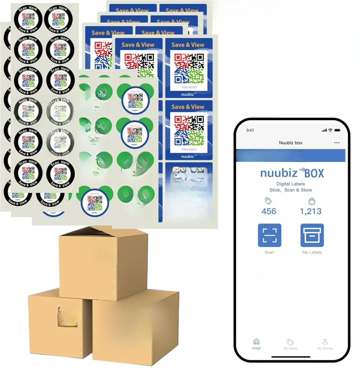 QR Code Smart Labels for Storage Bins & Boxes - 72 Colorful Tags(6 QR Code Smart Labels for Storage Bins & Boxes - 72 Colorful Tags(6