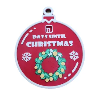 Days Till Christmas Ornaments - Red Countdown Wreath Design Christmas Decorations
