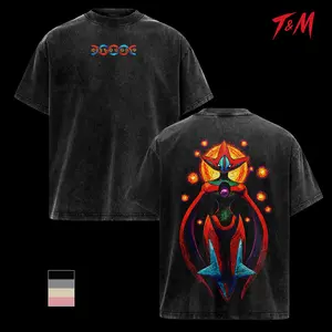 Deoxys DNA Shirt, Vintage Acid Washed Anime Manga Tee, Oversized Heavyweight Cotton T Shirt, Pocket Monster Merch, Anime Streetwear Graphic Tee, Anime Fan Gift