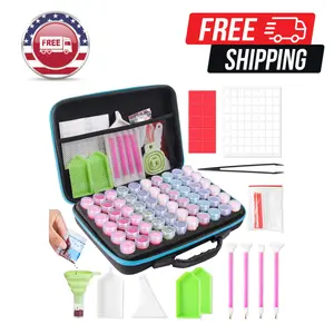 60 Slots Diamond Painting Storage Container, Diamond Art Kits (Blue-60 Slots)