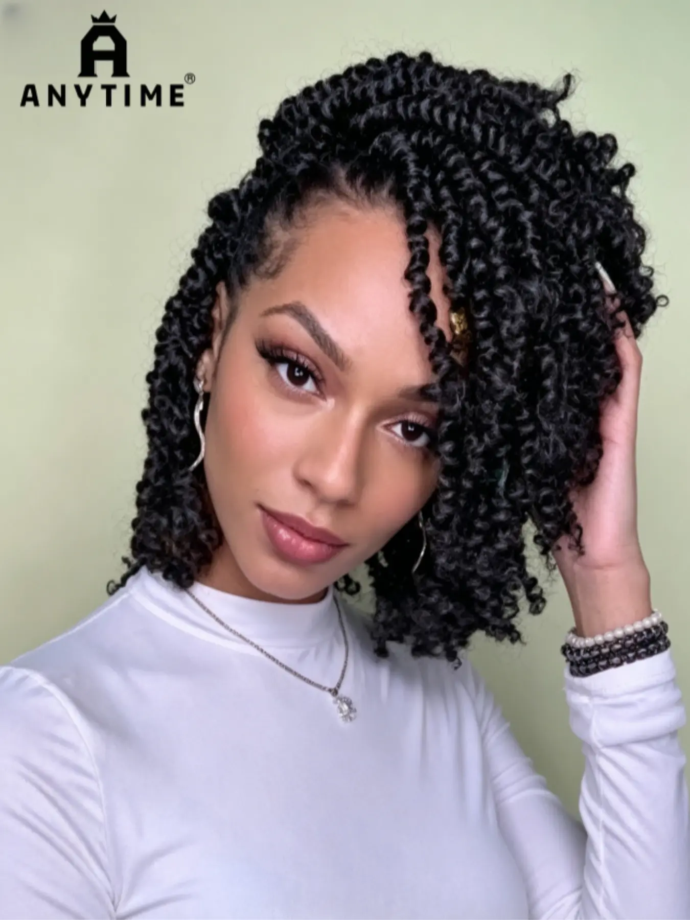 10-Inch African Curl Synthetic Hair Wig, Headband Style, Unisex Braided Clip-In Wig, High-Quality Fiber, Easy Installation, Perfect Gift, Afro Curly Braided
