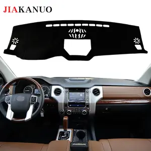 JIAKANUO Dash Cover Mat for 2014-2021 Toyota Tundra Dashboard Pad Carpe Sunscreen Heat Insulation Anti Glare Reflective Protection Black Polyester with Silicone Anti Slip Particles