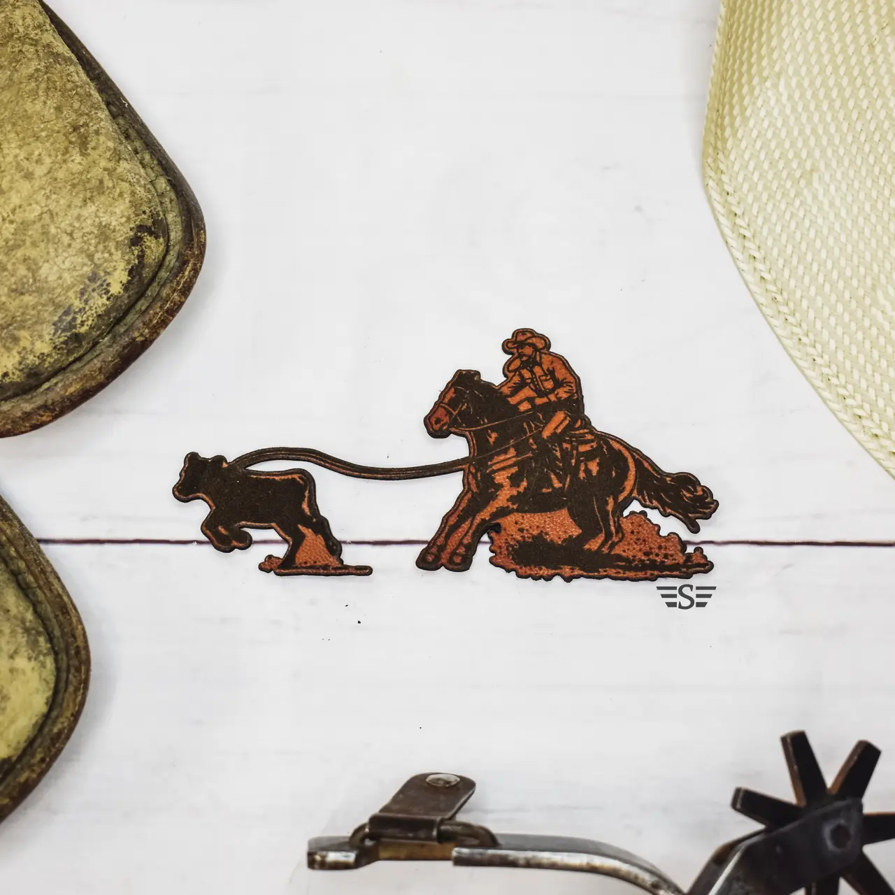 Leather Calf Roping Patch (Patch Only)