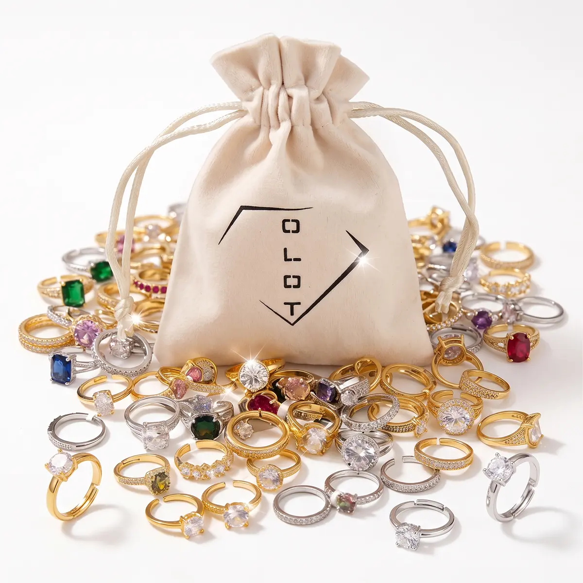 OLDT Assorted Knuckle & Stacking Ring Set - Adjustable Trendy Costume Jewelry Pack for Women