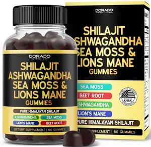 Shilajit Gummies with Sea Moss, Ashwagandha & Lions Mane - For Men & Women, Energy & Immunity Support - Third Party Tested, Vegan Safe, NON GMO & Made in USA (60 Gummies)