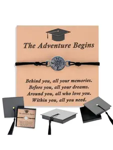 Graduation Gifts for Her Him Kindergarten Class of 2026 Cool High School College Graduation Gift 5th 8th Grade Teen Girl Boy Ceremony Bracelet Women Jewelry Cards Middle School Nurse Senior Daughter Student Adjustable Cuffs