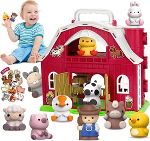 Farm Animal Toys for Toddlers – Big Barn Playset with 10+ Figures, Montessori Learning Toy for 1‑3 Year Old Boys & Girls, Educational Pretend Play Gift for Birthday , Easter