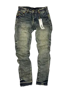 PURPLE BRAND PAINT SPLATTER BLUE WASH JEANS P001
