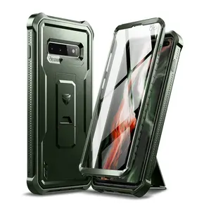 Dexnor for Samsung Galaxy S10+ Plus Case, [Built in Screen Protector and Kickstand] Heavy Duty Military Grade Protection Shockproof Protective Cover for Samsung Galaxy S10 Plus