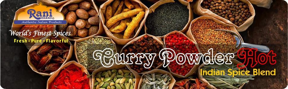 Rani Curry Powder Hot (11-Spice Authentic Indian Blend) 14oz (400g) ~ All Natural | Salt-Free | Vegan | No Colors | Gluten Friendly | NON-GMO | Kosher | Indian Origin