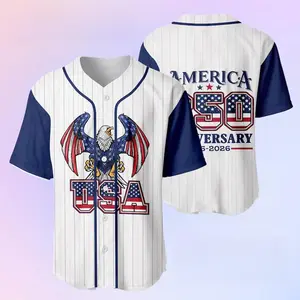 America 250th Anniversary Baseball Jersey,  USA Semiquincentennial Shirt, 1776-2026 Patriotic Eagle Jersey