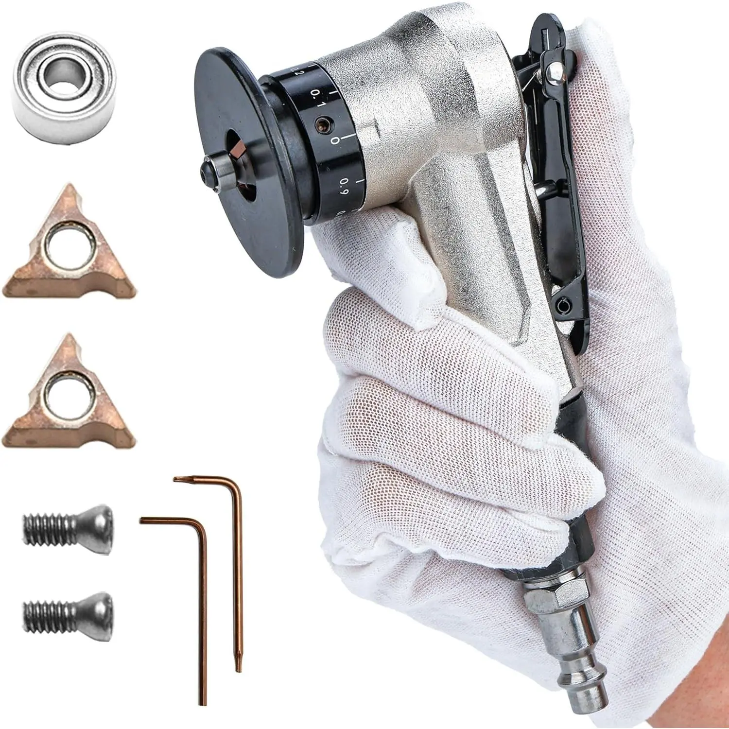 Air Chamfer Tool Deburring Tool for Metal, Air Beveling Tool Mini Chamfering Machine Pneumatic Small Handheld  for Inner Hole and Metal Edge Deburring