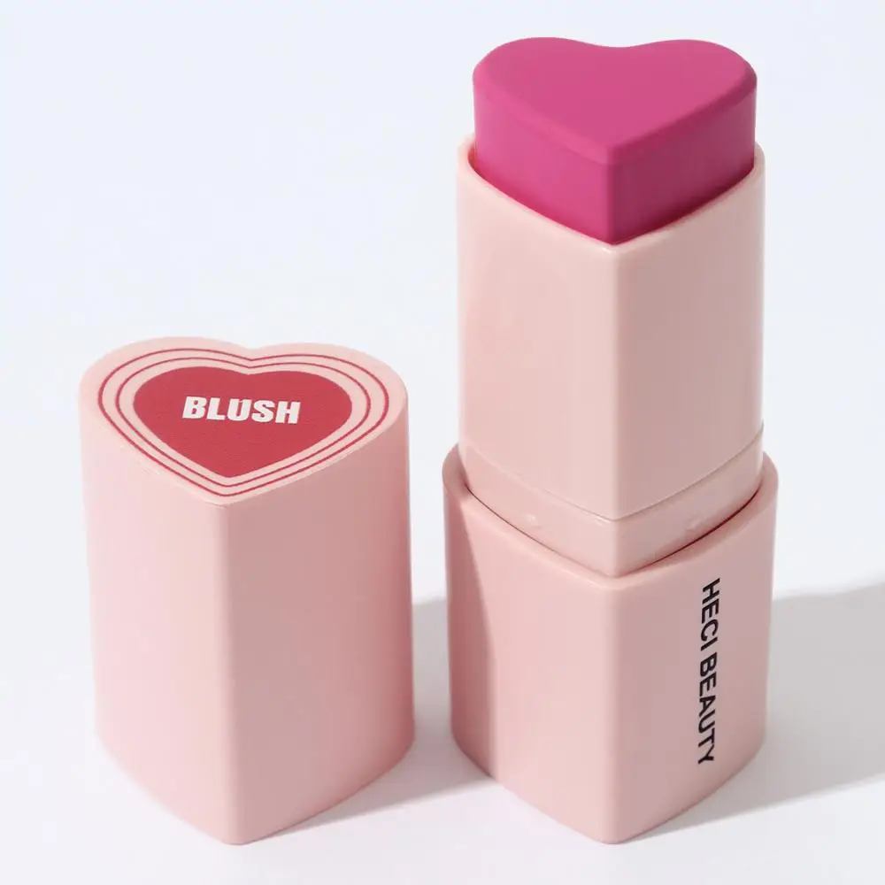 3 in 1 Heart Shaped Blush Stick, Long Lasting Blusher, Makeup Blush Bar for Women & Girls, Cheek & Eye Blush, Multi-use Blush, Summer Cosmetic Product